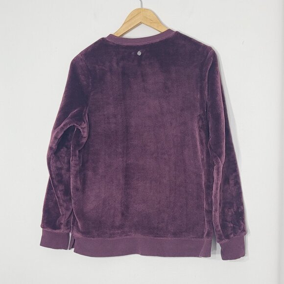 GAIAM Purple Maroon Long Sleeve Cozy Crew Neck Pullover Fleece Sweatshirt Medium - Picture 4 of 13
